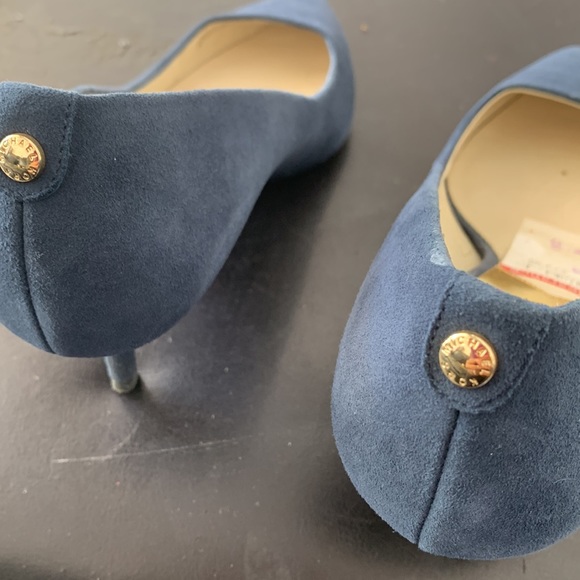 MICHAEL Michael Kors Blue Suede Kitten Heels 8 - Picture 4 of 5